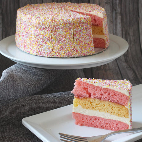 PRE ORDER - Beckleberry's Artisan Sprinkles Cake (14 pre-portioned)