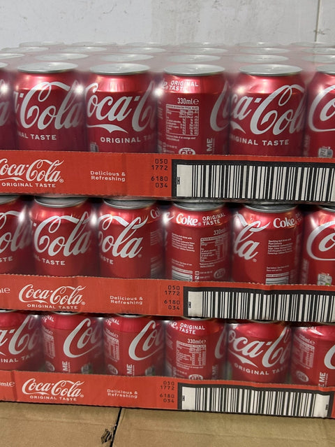 24 x 330ml Coca - Cola Cans GB. Only £12.20 per case