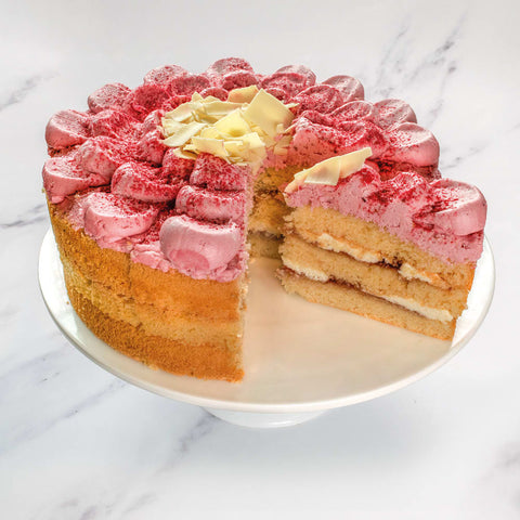 PRE ORDER - Gluten Free Raspberry & White Chocolate Triple Layer Cake (14  Portions)
