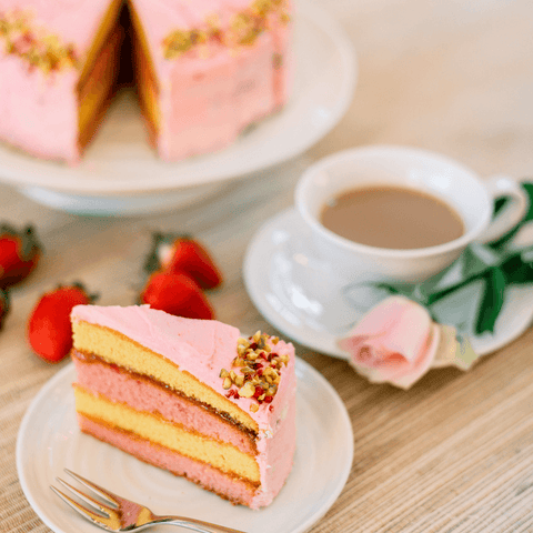 PRE ORDER - Iced Battenberg Cake (16 Pre portioned)