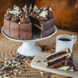 PRE ORDER -Marbled Chocolate Shard Cake (14 pre-portioned)