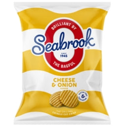 Cheese & Onion Crisps Seabrook x 32