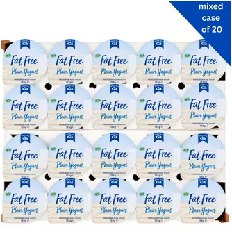 Golden Acre Fat Free Pasteurised Plain Yogurt 125g x 20
