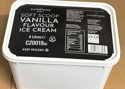Caterfood select vanilla flavour soft scoop ice cream 4L